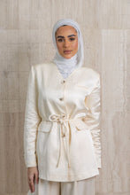 Load image into Gallery viewer, Silk Linen Collarless Suit