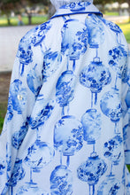 Load image into Gallery viewer, Blue Chinese Lantern Shirt Dress