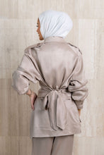 Load image into Gallery viewer, Silky Cropped Trench Set