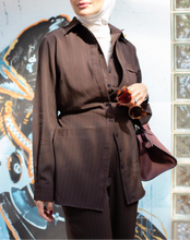 Load image into Gallery viewer, Brown Pinstripe Set