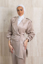 Load image into Gallery viewer, Silky Cropped Trench Set
