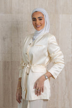 Load image into Gallery viewer, Silk Linen Collarless Suit