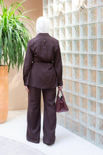 Load image into Gallery viewer, Brown Pinstripe Set