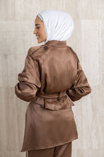 Load image into Gallery viewer, Silky Cropped Trench Set