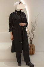 Load image into Gallery viewer, Black Military Trench
