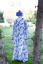 Load image into Gallery viewer, Blue Chinese Lantern Shirt Dress
