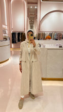 Load image into Gallery viewer, Beige Pinstripe Long Line Blazer
