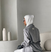 Load image into Gallery viewer, Open Back Linen Jacket - Denim Blue
