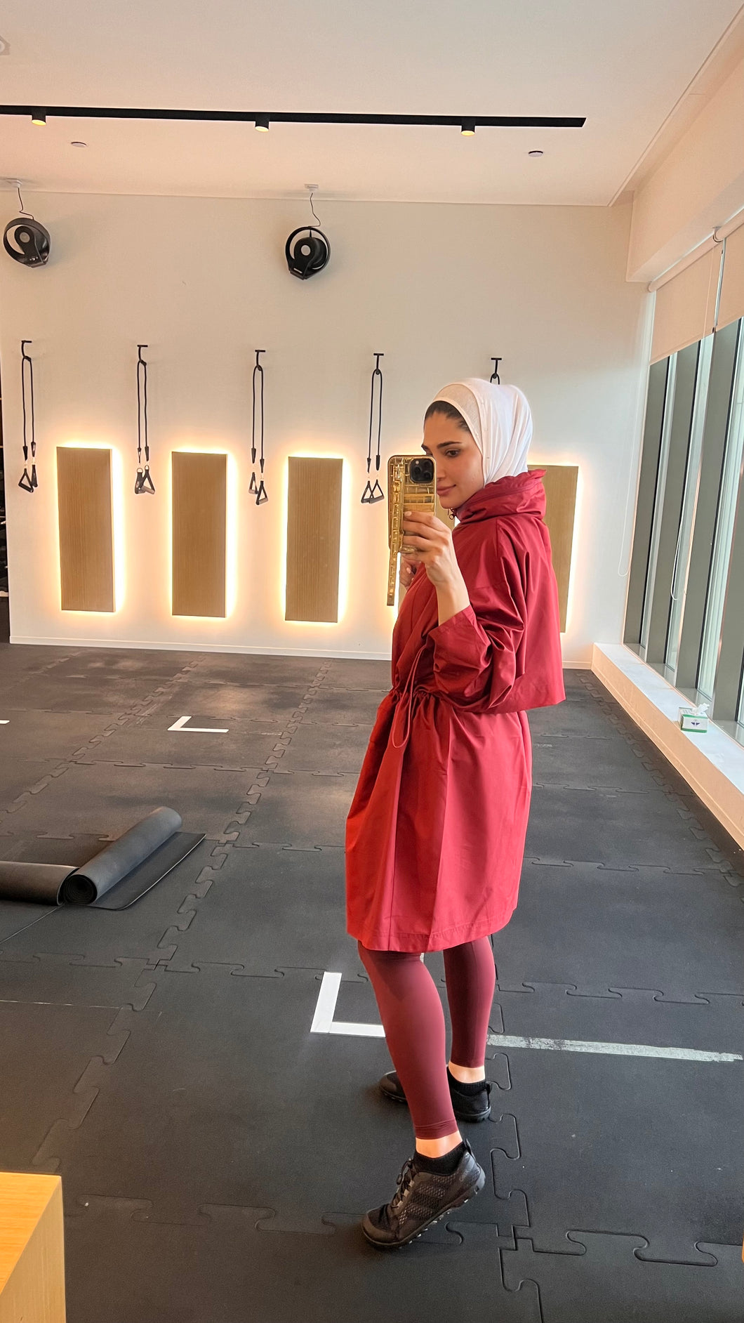 Maroon Sports Cover Up - Long