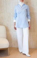 Load image into Gallery viewer, The Pinstripe Wrap Shirt
