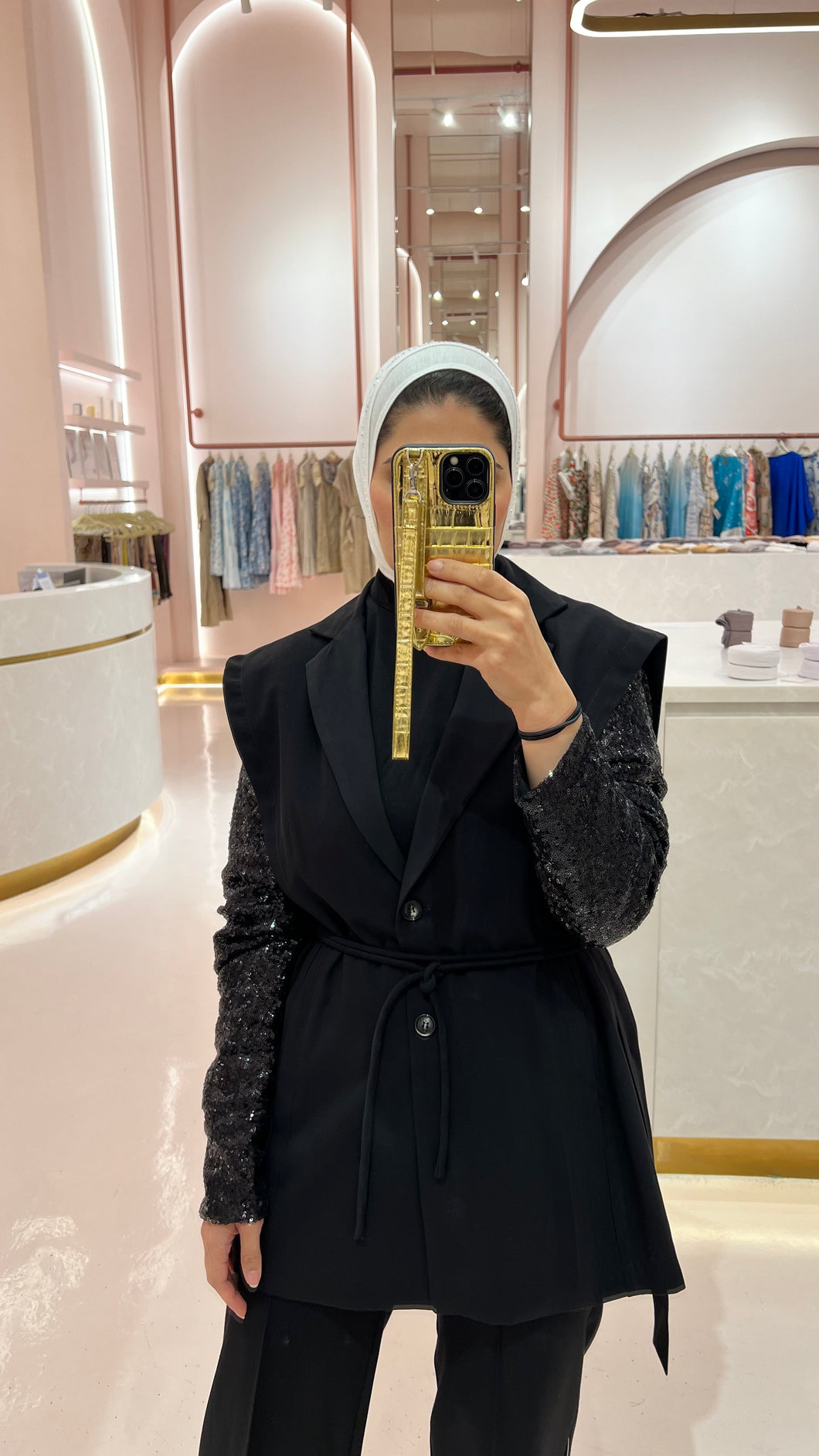 Sequin Sleeve Jacket
