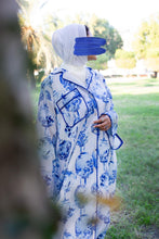 Load image into Gallery viewer, Blue Chinese Lantern Shirt Dress

