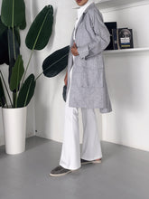 Load image into Gallery viewer, Open Back Linen Jacket - Denim Blue
