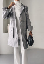 Load image into Gallery viewer, Open Back Linen Jacket - Denim Blue
