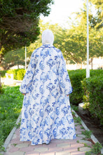 Load image into Gallery viewer, Blue Chinese Lantern Shirt Dress
