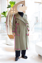 Load image into Gallery viewer, Olive &amp; Fuscia Trim Reversible Trench
