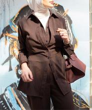 Load image into Gallery viewer, Brown Pinstripe Set
