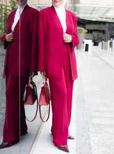 Load image into Gallery viewer, The Belted Collarless Suit
