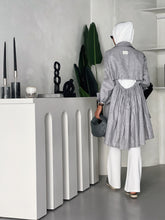 Load image into Gallery viewer, Open Back Linen Jacket - Denim Blue
