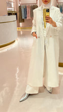 Load image into Gallery viewer, Silver White Long Linen Blazer
