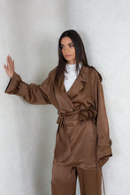 Load image into Gallery viewer, Silky Cropped Trench Set
