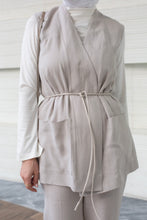 Load image into Gallery viewer, Linen Vest Set with Leather Cord Belt
