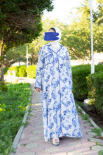 Load image into Gallery viewer, Blue Chinese Lantern Shirt Dress
