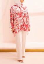 Load image into Gallery viewer, Coral Print Silk Shirt

