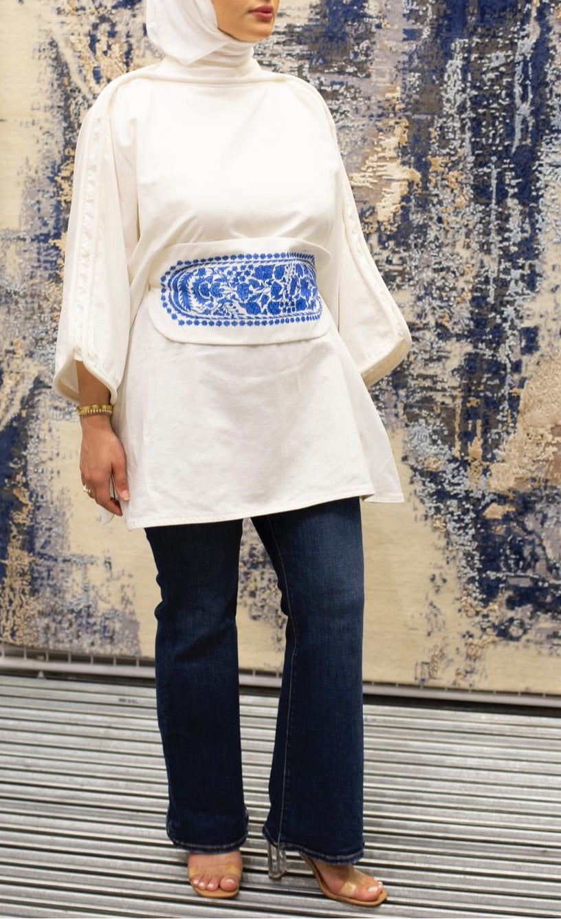 Linen Shirt with Vintage Belt