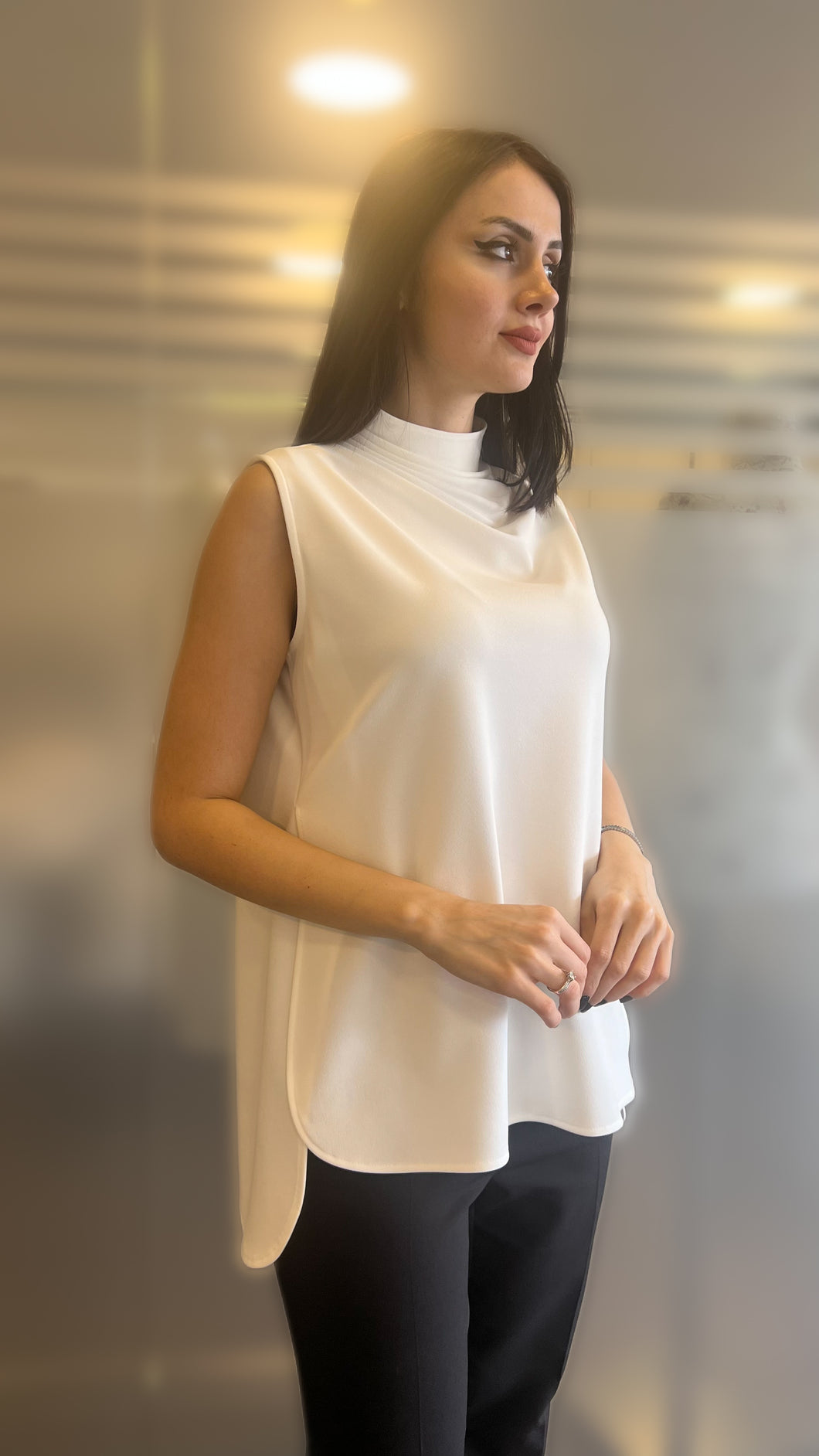 Cowl Neck Sleeveless Top